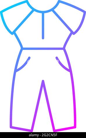 Jumpsuit gradient linear vector icon. Female outfit. Women sportswear. Trendy clothes for ladies. Stylish garment. Thin line color symbols. Modern sty Stock Vector