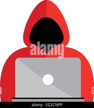 hacker using laptop Stock Vector