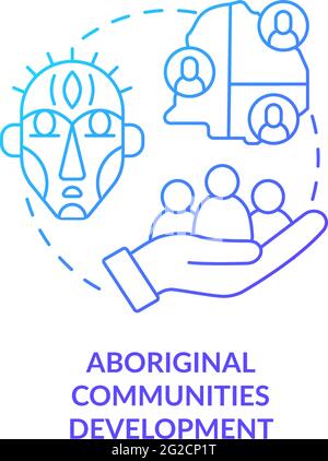 Aboriginal communities development concept icon Stock Vector