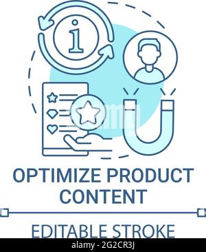 Optimize product content concept icon Stock Vector
