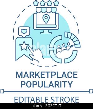 Marketplace popularity concept icon Stock Vector