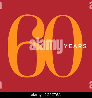 60th Wedding Anniversary greeting with red hearts illustration. Happy Wedding  Anniversary post Stock Vector Image & Art - Alamy