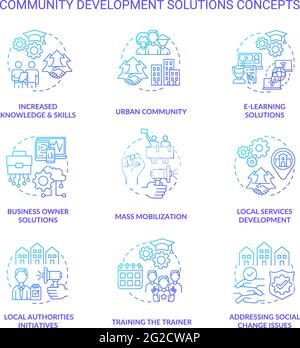 community development outline icons collection. Community, Development ...