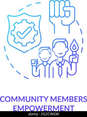 Community members empowerment concept icon Stock Vector
