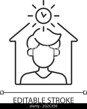 Avoid being out during day linear icon Stock Vector
