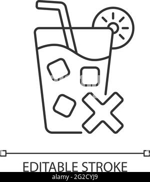 No cold drinks linear icon Stock Vector