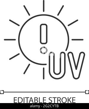 Danger of UV rays linear icon Stock Vector