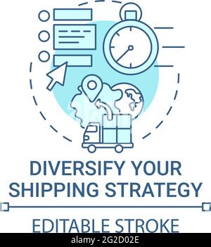 Diversify shipping strategy concept icon Stock Vector