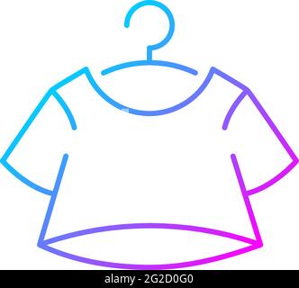 Crop top gradient linear vector icon Stock Vector