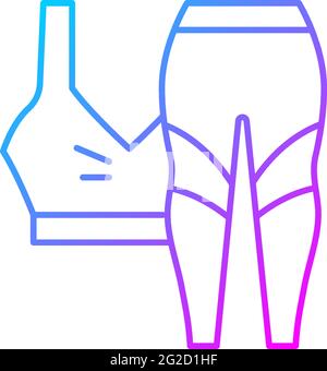 Workout clothes gradient linear vector icon Stock Vector
