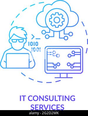 IT consulting services concept icon Stock Vector