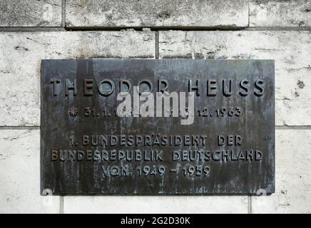 Memorial plaque of Theodor Heuss in Berlin Stock Photo