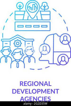 Regional development agencies concept icon Stock Vector
