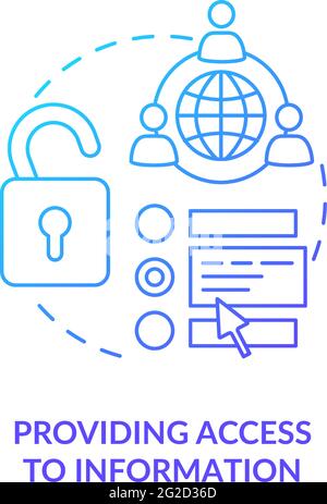 Providing access to information concept icon Stock Vector