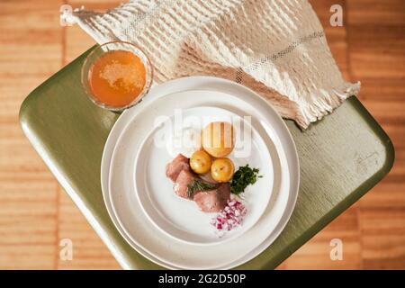 Food for traditional midsummer feast Stock Photo