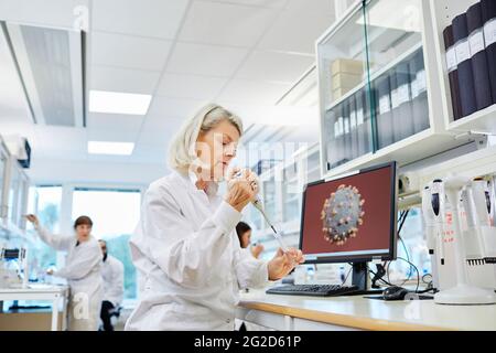Woman working in laboratory Stock Photo