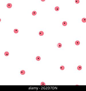 Berries Seamless Pattern. Texture for textile, summer, autumn and winter holidays. New Year, Christmas, Thanksgiving. Red berries Vector illustration Stock Vector