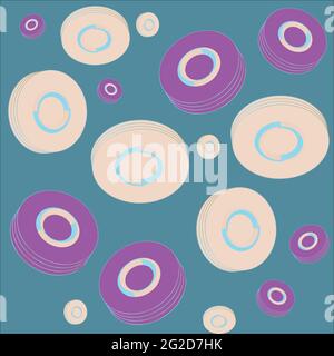 Vector  of  purple and blue   wheeles.  Geometric seamless pattern with shapes Stock Vector