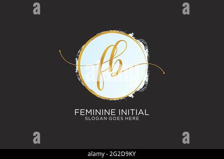 FB handwriting logo with circle template vector logo of initial wedding ...