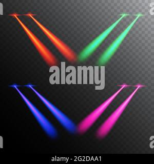 Laser eyes effect issolated on transparent background. Stock Vector