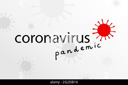 Novel Coronavirus vector lettering, symbol. Hand-drawn Sign 2019-nCoV, MERS-Cov on gradient background. Stylized medical illustration. Abstract virus Stock Vector