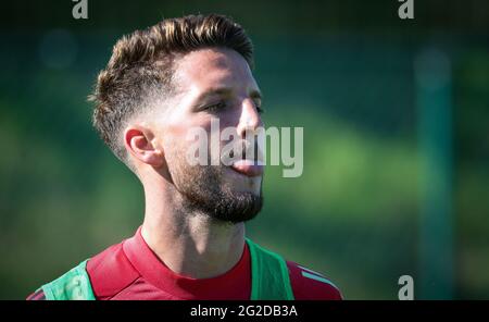 Belgium's Dries Mertens pictured during a training session of the Belgian national soccer team Red Devils, in Tubize, Thursday 10 June 2021. The team Stock Photo