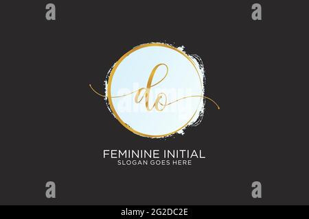 DO handwriting logo with circle template vector signature, wedding, fashion, floral and botanical with creative template. Stock Vector
