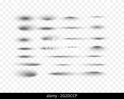 Vector realistic shadows isolated. Set of round and square shadow effects. Stock Vector