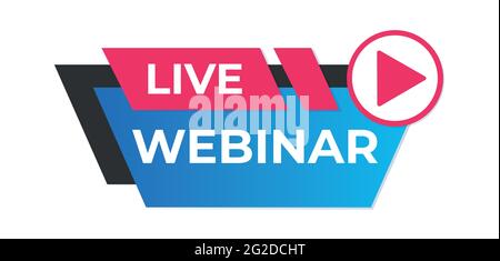 Live webinar label for broadcasting live. Vector Stock Vector