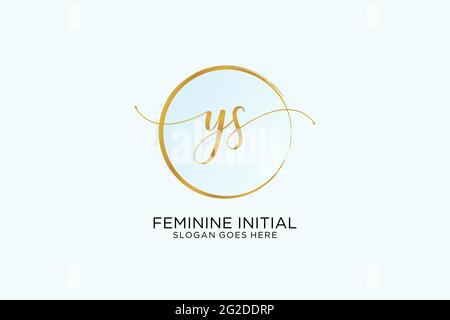 YS handwriting logo with circle template vector signature, wedding ...