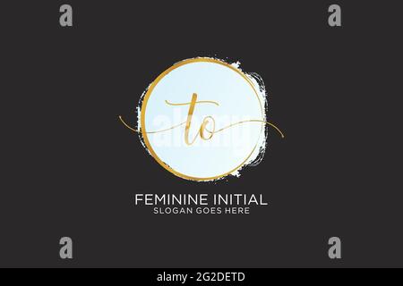 TO handwriting logo with circle template vector signature, wedding, fashion, floral and botanical with creative template. Stock Vector