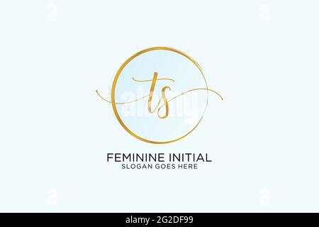 TS handwriting logo with circle template vector logo of initial ...