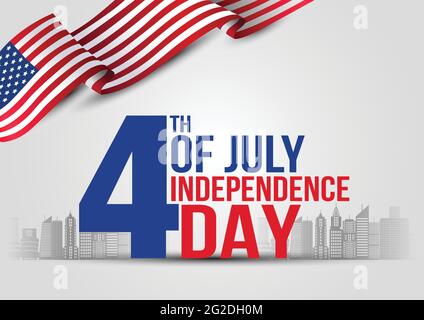 Vector - 4th of July Happy Independence Day American flag background Stock Vector