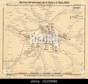 Berliner Verkehrsnetz, Berlin Plan, Berlin Subway Plan, Berlin Underground Plan, Berlin Subway Map, Berlin Map, Old Map of Berlin, Retro Berlin Map Stock Photo