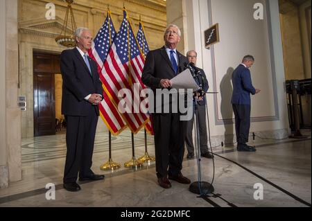 Washington, United States. 10th June, 2021. Senator Roger Wicker, R-Miss., speaks during a news conference in the US Capitol in Washington, DC., on Wednesday, June 10, 2021. The conference, held by Senate republicans, discussed Big Tech and coronavirus censorship. Photo by Bonnie Cash/UPI. Credit: UPI/Alamy Live News Stock Photo