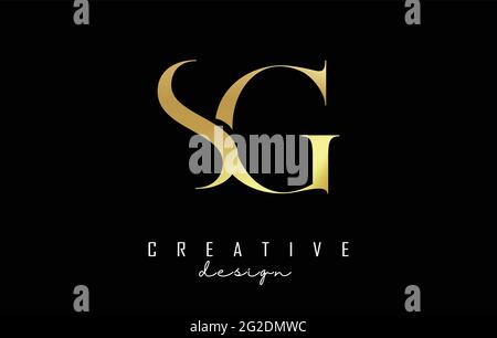 SG Letter Logo Design with Serif Typography Font and Elegant Modern ...