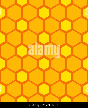 Vector seamless geometry pattern hexagon, orange and yellow colors. Geometric honeycomb background for fabric, wallpaper, scrapbooking, card, invitations or wrapping. Stock Vector