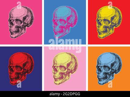 Hand Drawn Human Skull Hand Drawn Sketch Vector illustration Stock Vector