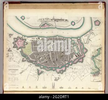 Antwerpen Map, Antwerpen Map Print Vintage, Antwerpen Map Print, Map of Antwerpen, Belgium Map, Belgium Map Poster, Vintage Europe Map, 1832 Stock Photo