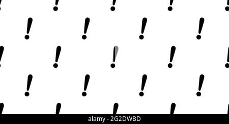 Seamless exclamation mark pattern, repeats vertically and horizontally Stock Vector