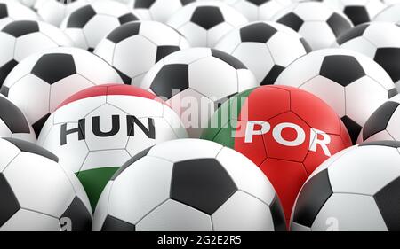 Hungary vs. Portugal Soccer Match - Leather balls in Hungary and