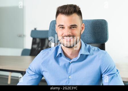 Businessman, accountant working in office. Bookkeeping concept Stock Photo