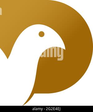 Bird dove icon logo design template illustration vector Stock Vector