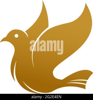 Bird dove icon logo design template illustration vector Stock Vector