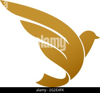Bird dove icon logo design template illustration vector Stock Vector