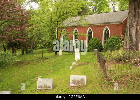 The 19th century Virginia's Chapel, WV, USA. Small cemetery holding the remains of early settlers. Stock Photo