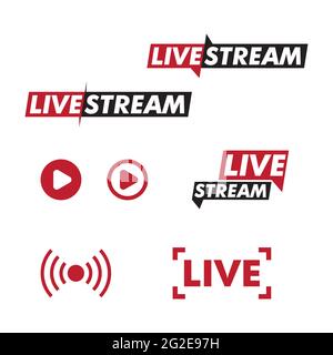 Live stream logo design. Vector illustration design template Stock Vector