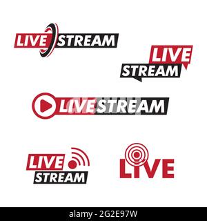 Live stream logo design. Vector illustration design template Stock Vector