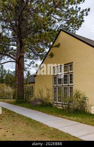 The Civilian Conservation Corps built structures, including the visitor center, in Wind Cave National Park, South Dakota, USA Stock Photo