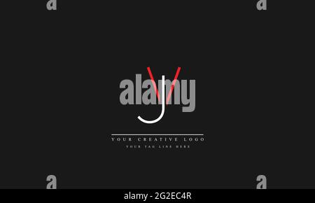 Letter Logo Design with Creative Modern Trendy Typography VJ JV Stock Vector